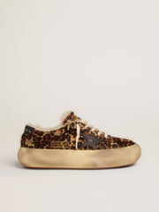 Women's Space-Star shoes in animal-print pony skin with shearling lining