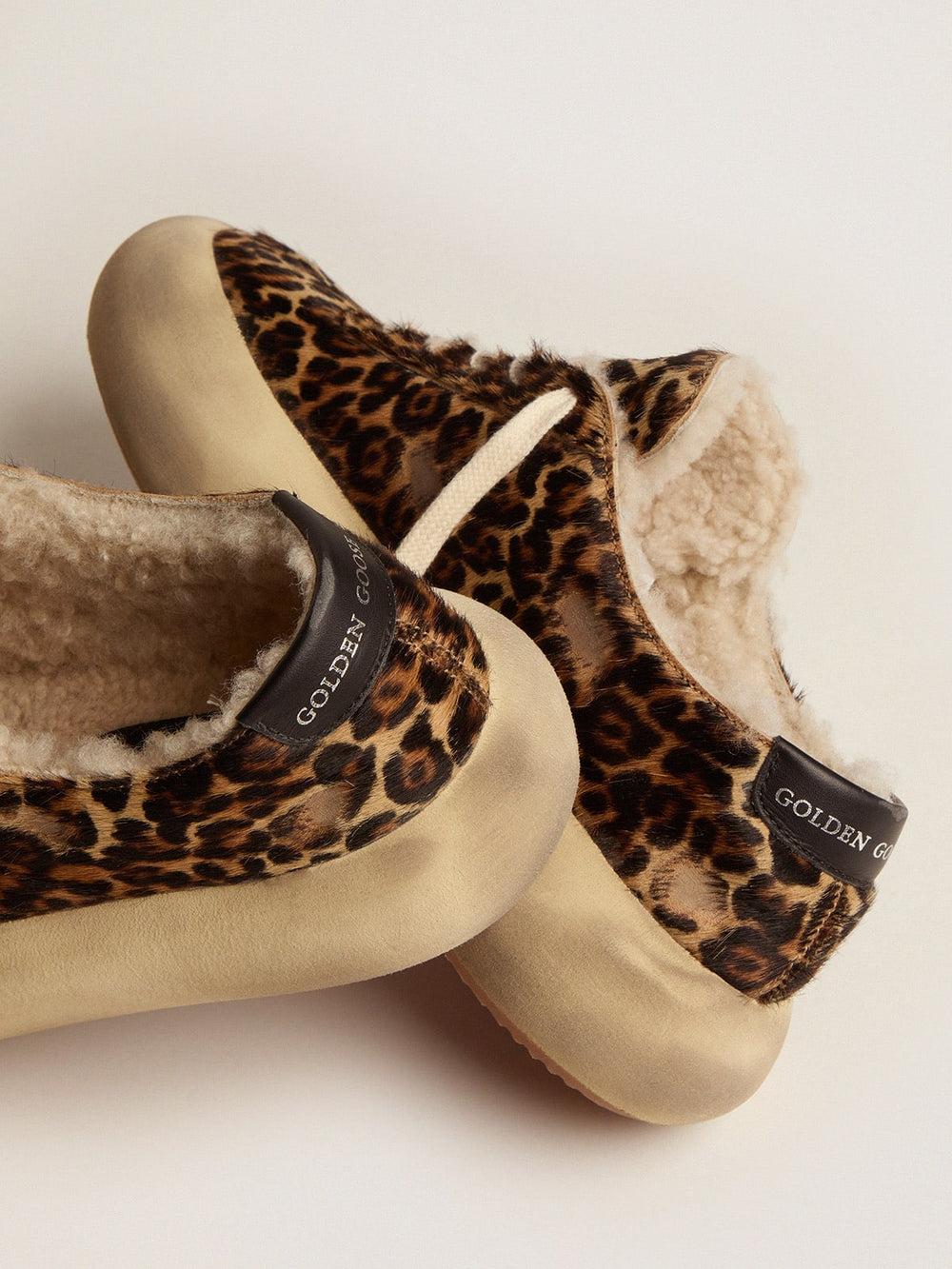 Women's Space-Star shoes in animal-print pony skin with shearling lining