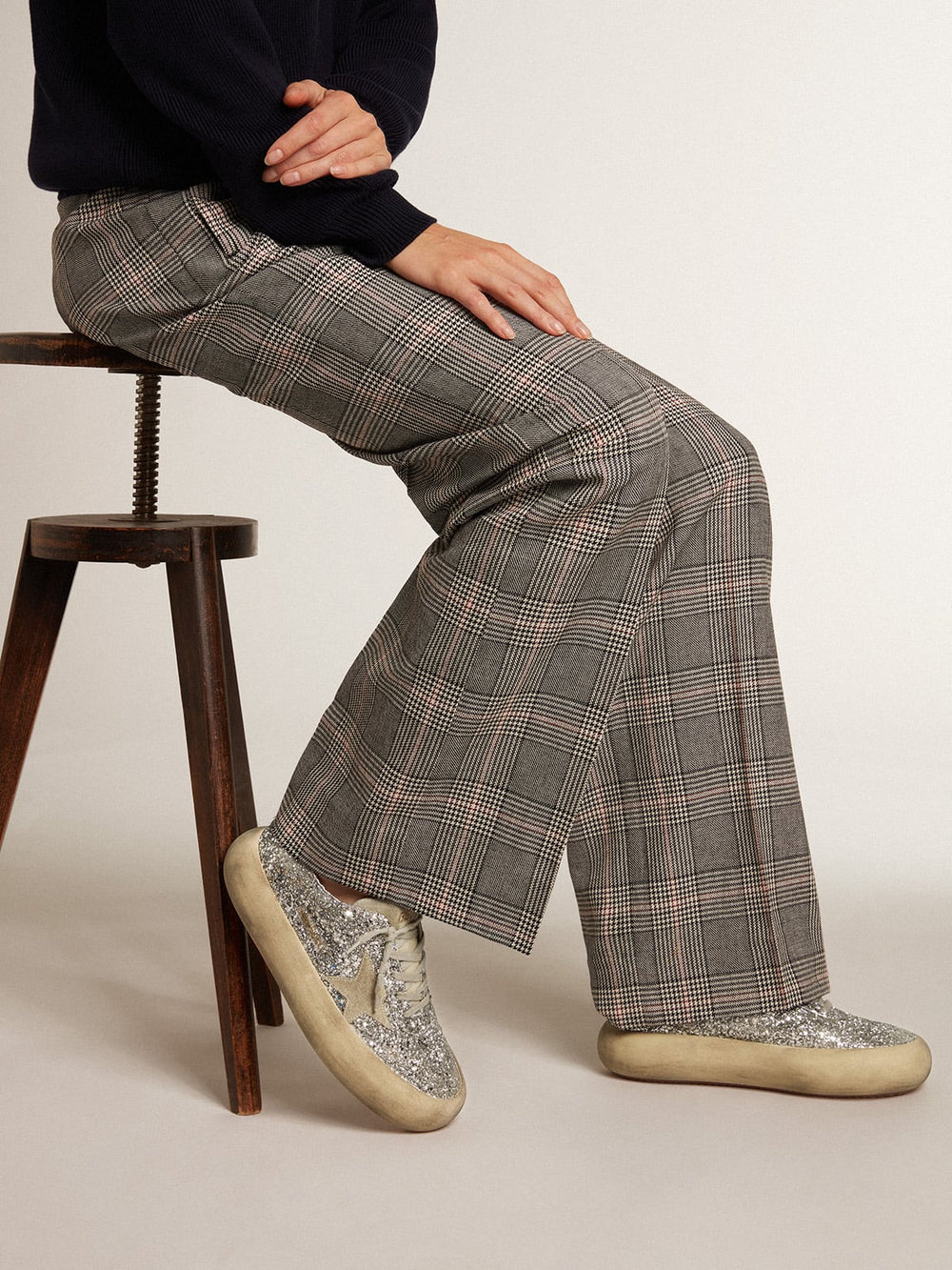 Women's Space-Star in silver glitter with ice-gray star