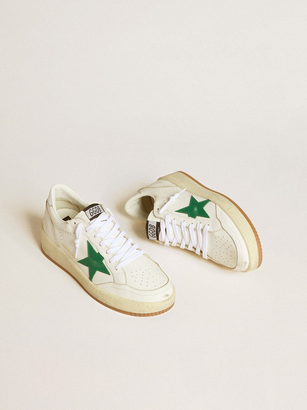 Women's Ball Star with green leather star and metallic leather heel tab