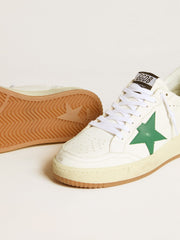 Women's Ball Star with green leather star and metallic leather heel tab