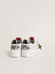 Ball Star with leopard pony skin star and black laminated leather heel tab