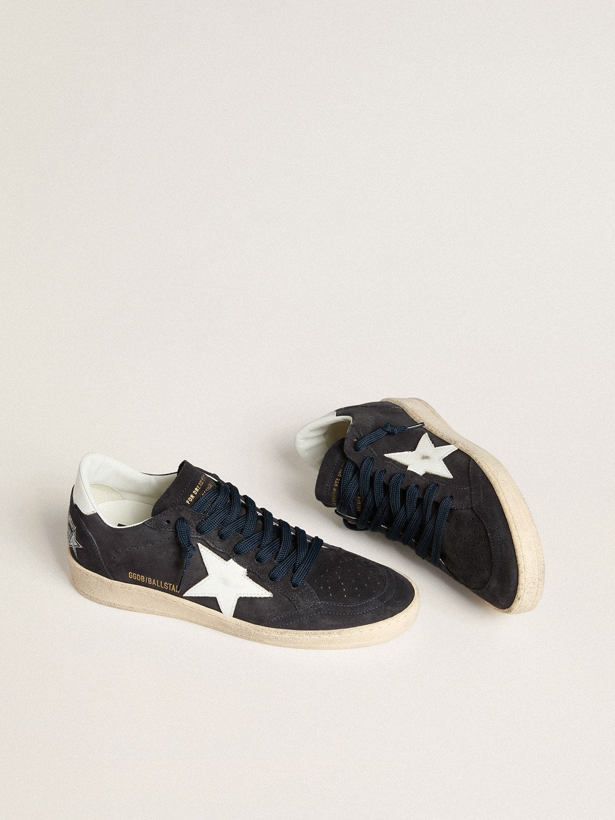 Women's Ball Star in dark blue suede with leather star and heel tab