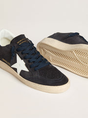 Women's Ball Star in dark blue suede with leather star and heel tab