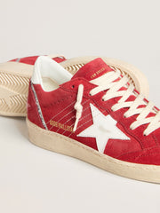 Women's Ball Star in red suede with white leather star and heel tab