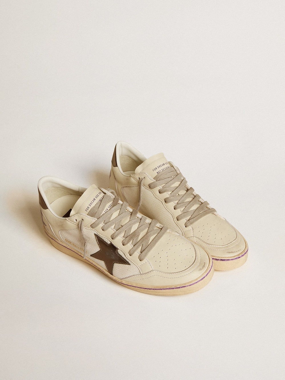 Ball Star in mesh and leather with metallic leather star and heel tab