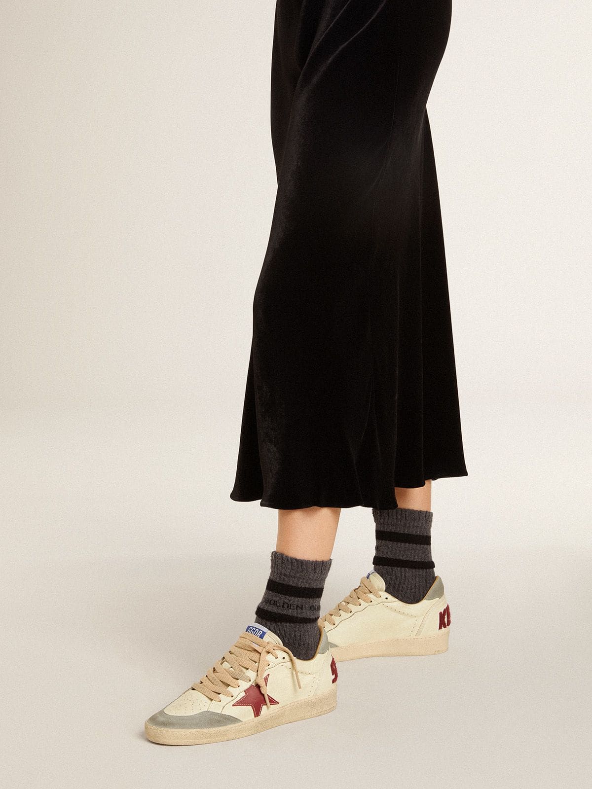 Women's Ball Star LTD in nappa with leather star and silver suede heel tab