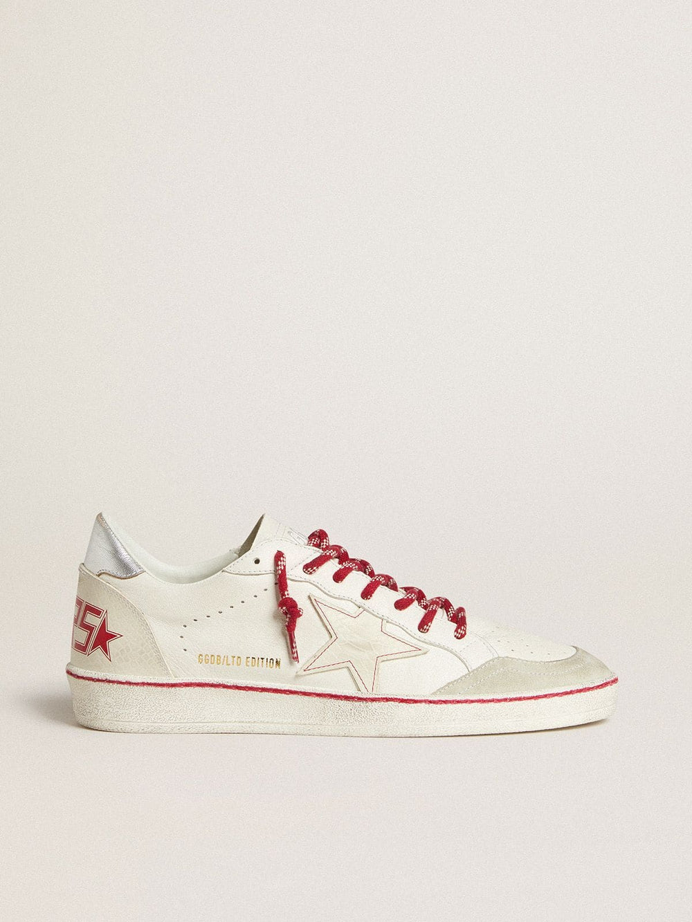 Women’s Ball Star LTD LNY in white leather with a lived-in effect