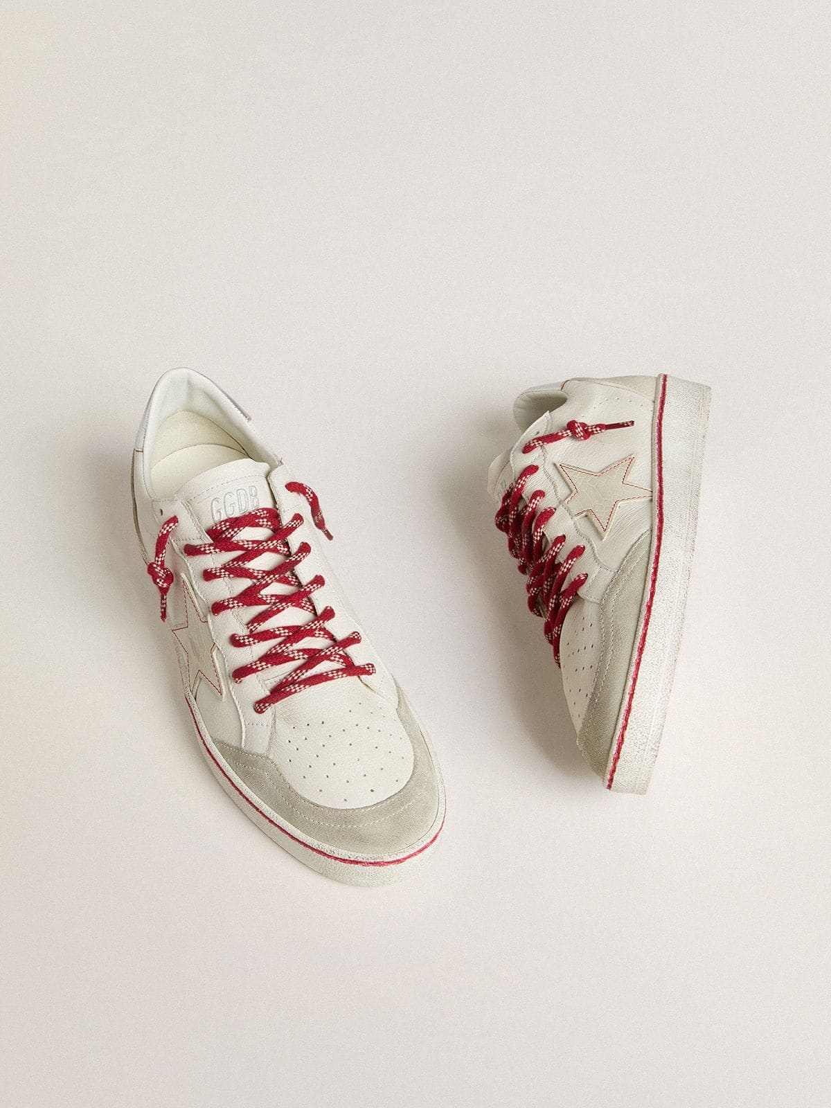 Women’s Ball Star LTD LNY in white leather with a lived-in effect