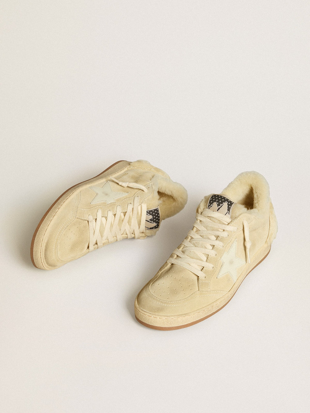 Women's Ball Star in suede and shearling with white patent leather star