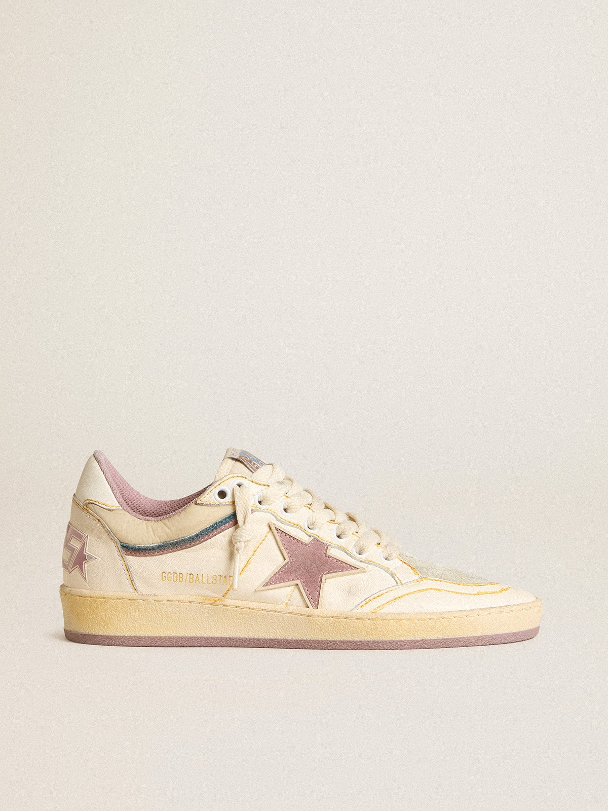 Women's Ball Star in nappa leather with mauve TPU star and leather heel tab