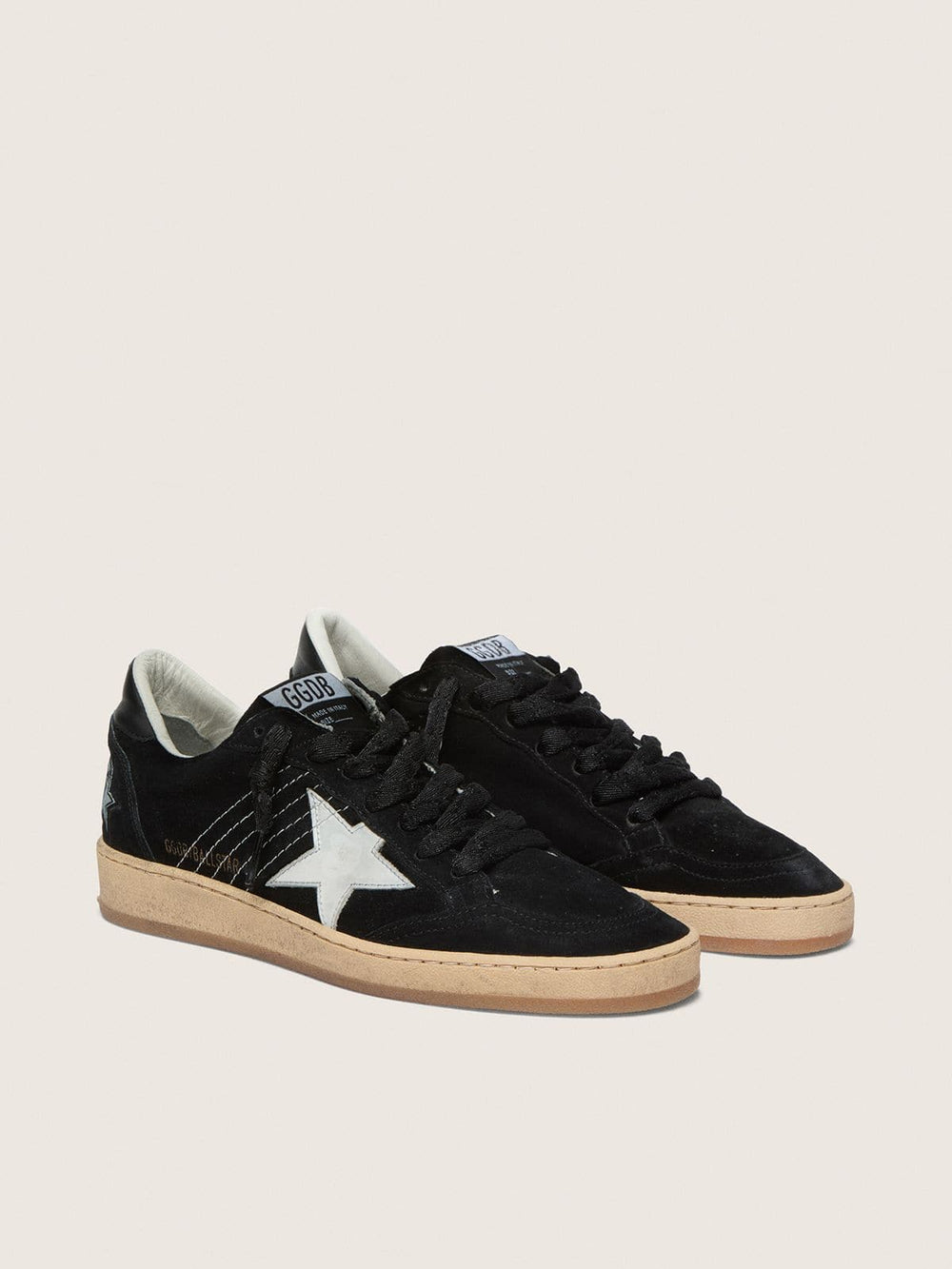 Women's Ball Star in black suede with white leather star