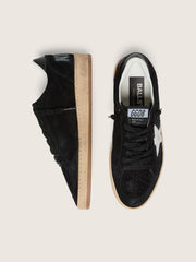 Women's Ball Star in black suede with white leather star