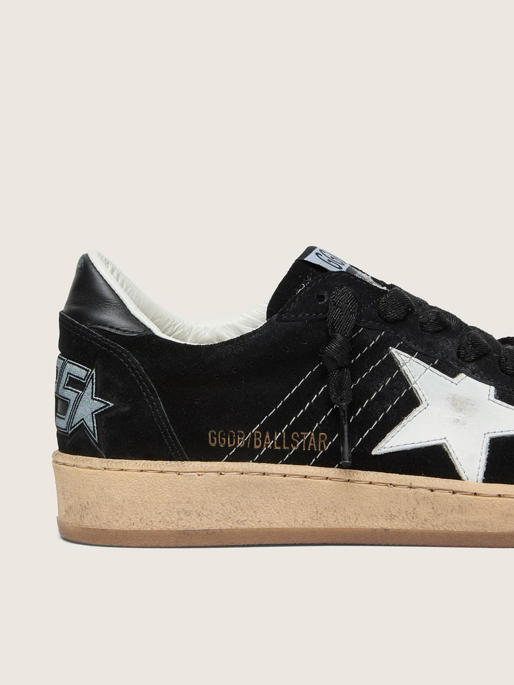 Women's Ball Star in black suede with white leather star