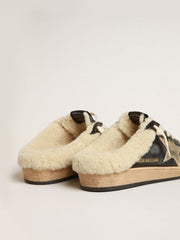 Ball Star Sabots in nappa with platinum star and shearling lining