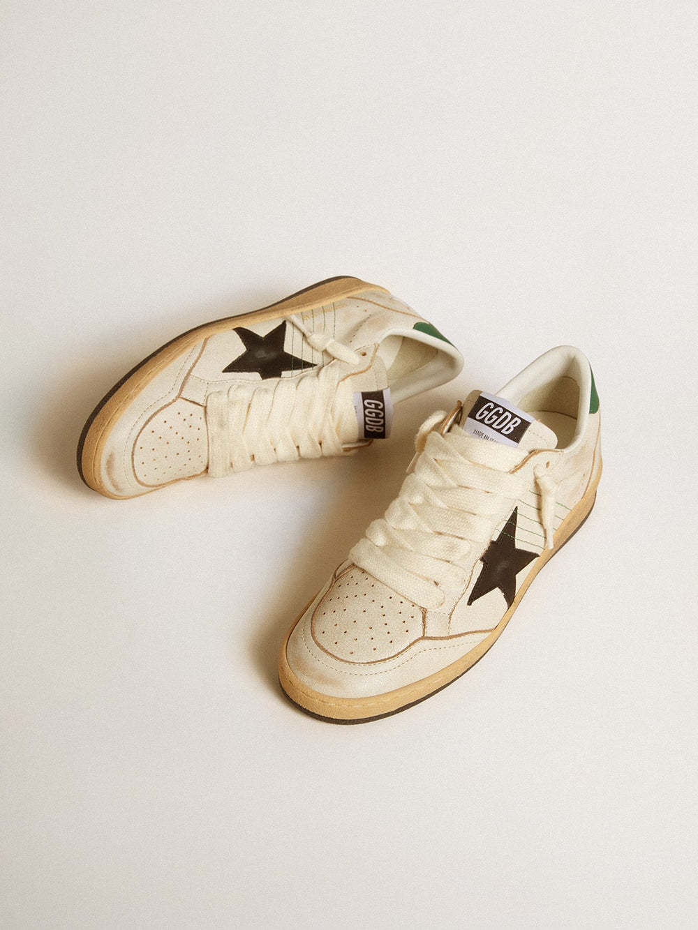 Women’s Ball Star with black leather star and green leather heel tab