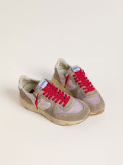 Running Sole LTD in pink nylon with white leather star