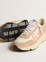 Women's Running Sole in mesh and suede with pink star and silver heel tab