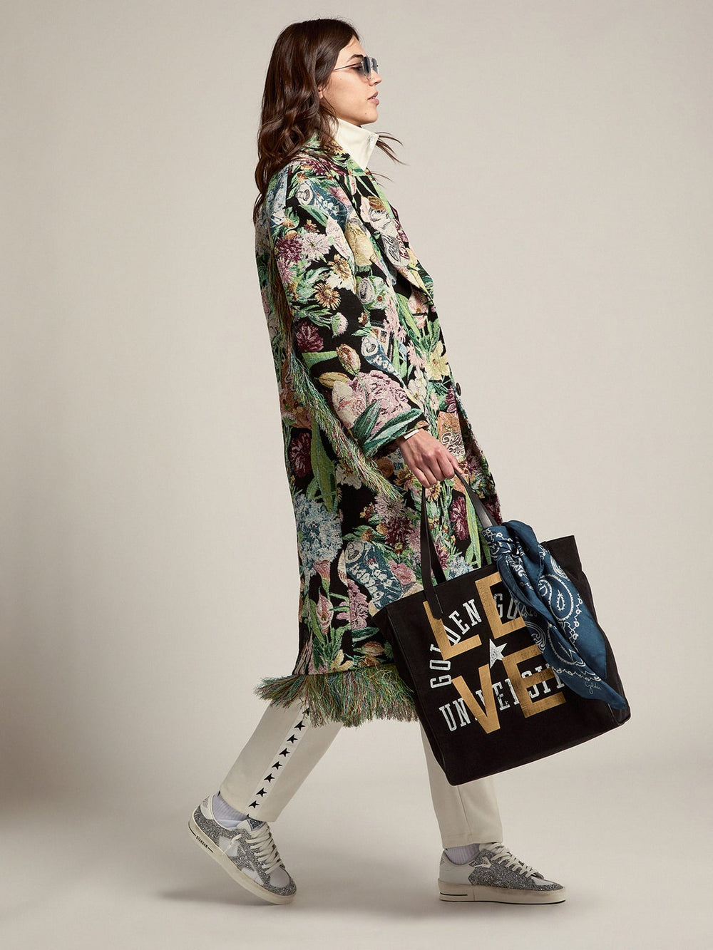 Women’s Stardan sneakers with silver glitter Golden Goose