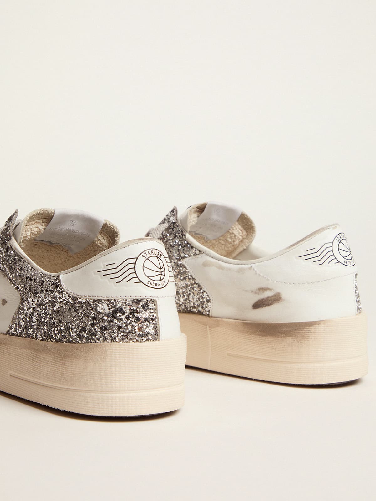 Women’s Stardan sneakers with silver glitter Golden Goose