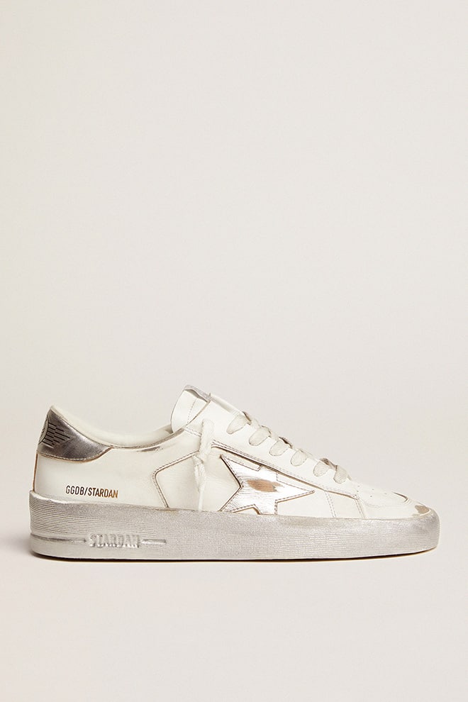 Stardan sneakers with silver metallic leather star and heel tab