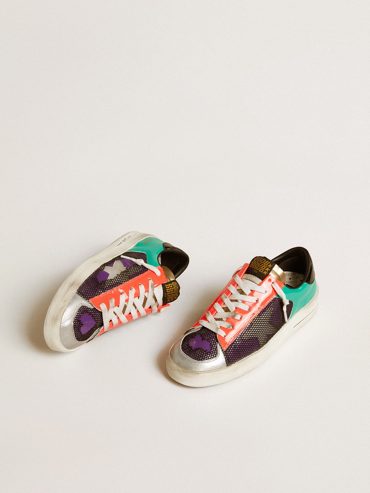 Women's Stardan LAB in patent leather and mesh with rubber star