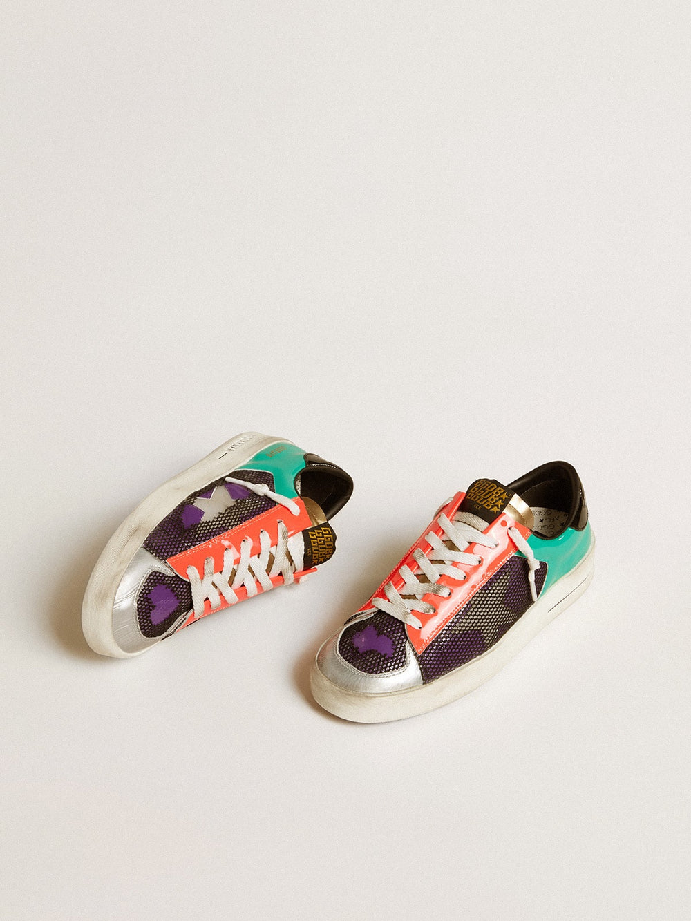 Women's Stardan LAB in patent leather and mesh with rubber star