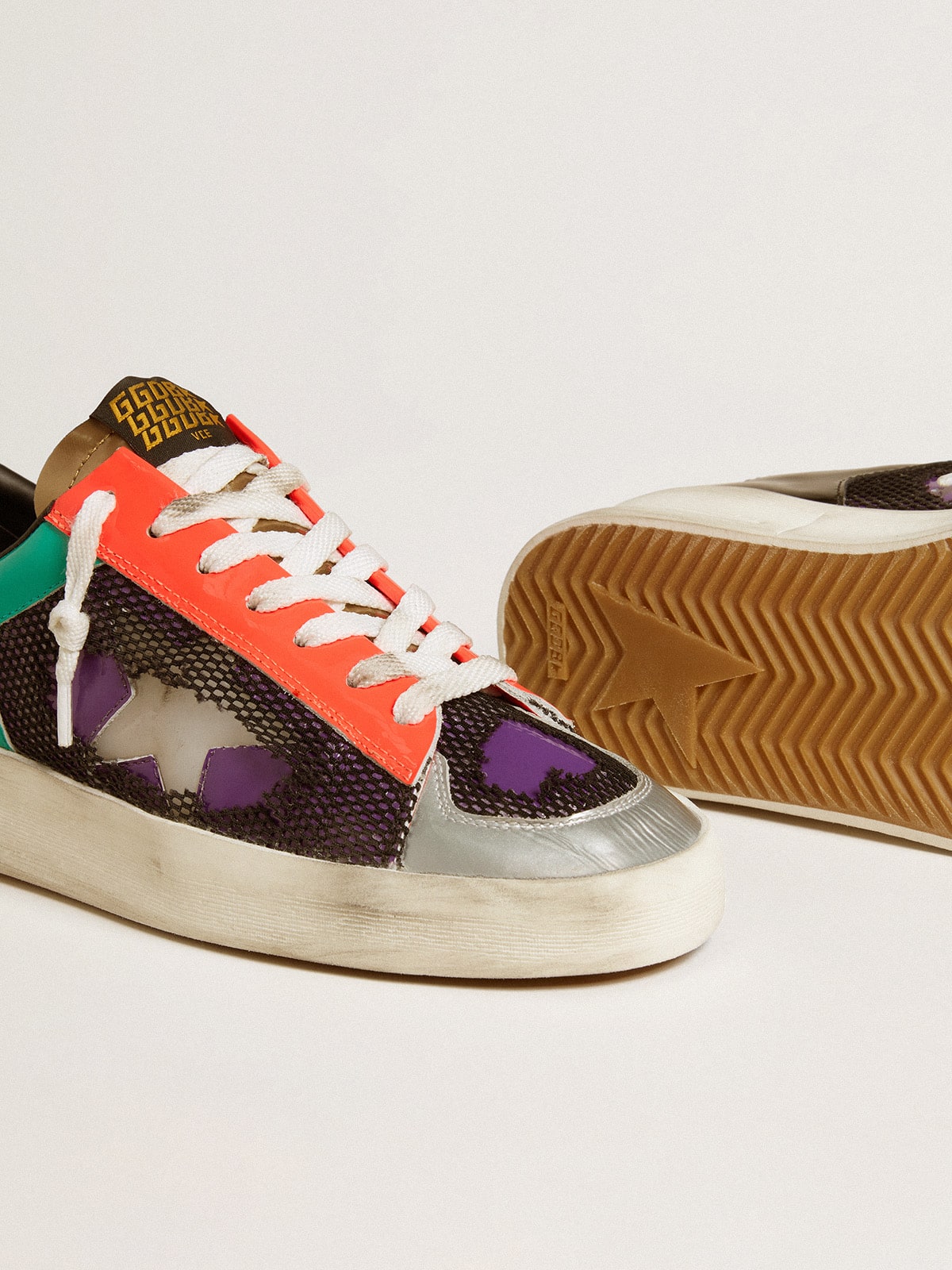 Women's Stardan LAB in patent leather and mesh with rubber star