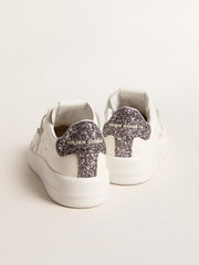 Women’s Purestar with white leather star and anthracite glitter heel tab