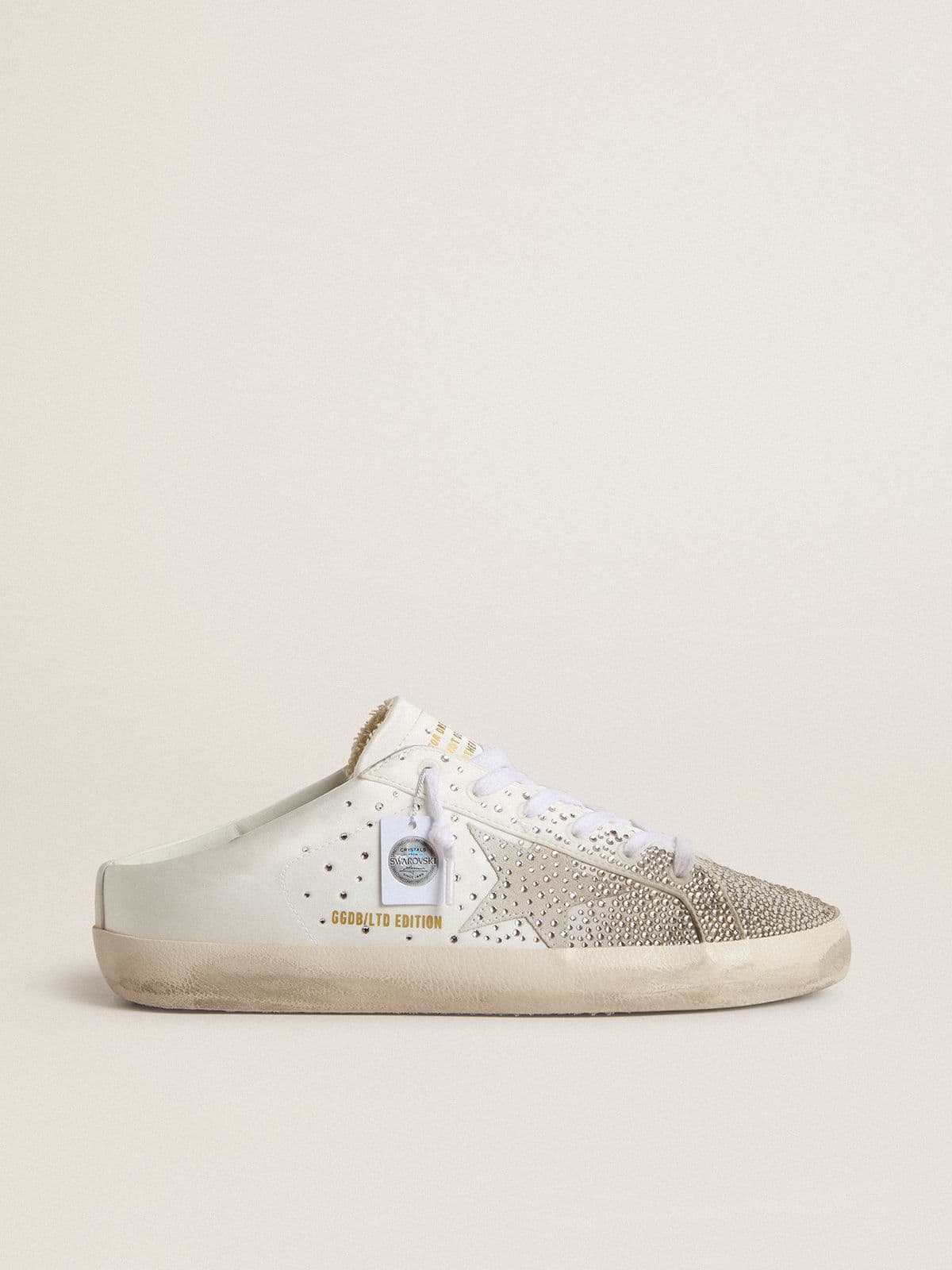 Women’s Super-Star Sabot LTD with gray suede star and Swarovski crystals