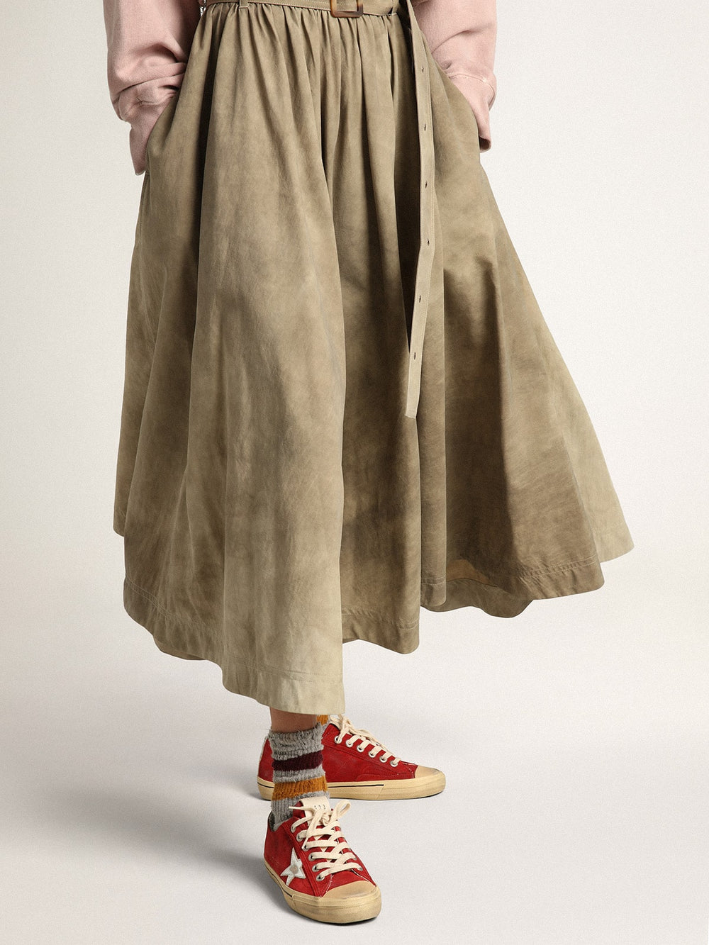 Women's V-Star in dark red suede with silver star