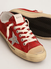 Women's V-Star in dark red suede with silver star