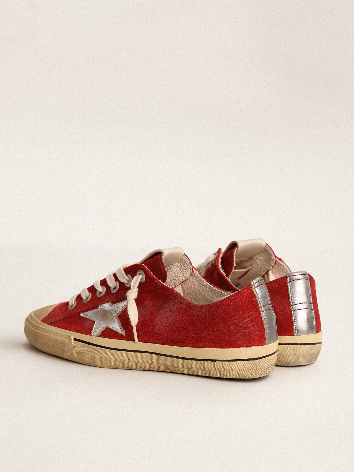 Women's V-Star in dark red suede with silver star