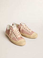 Women's V-Star in pink suede with cream leather star