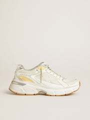 Women’s Lightstar in white leather and mesh with worn-white star