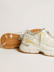 Women’s Lightstar in white leather and mesh with worn-white star