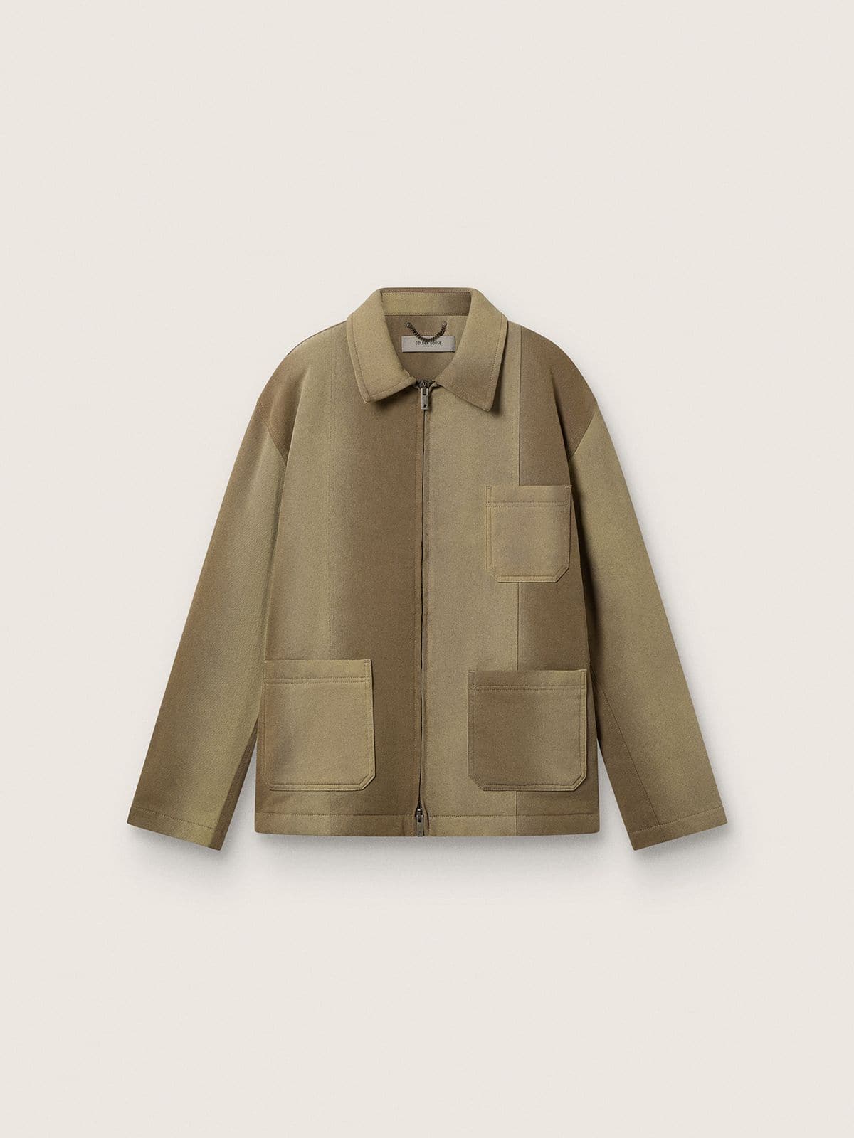 Unisex padded jacket in shades of khaki