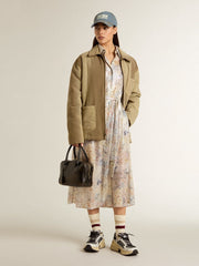 Unisex padded jacket in shades of khaki