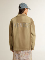 Unisex padded jacket in shades of khaki