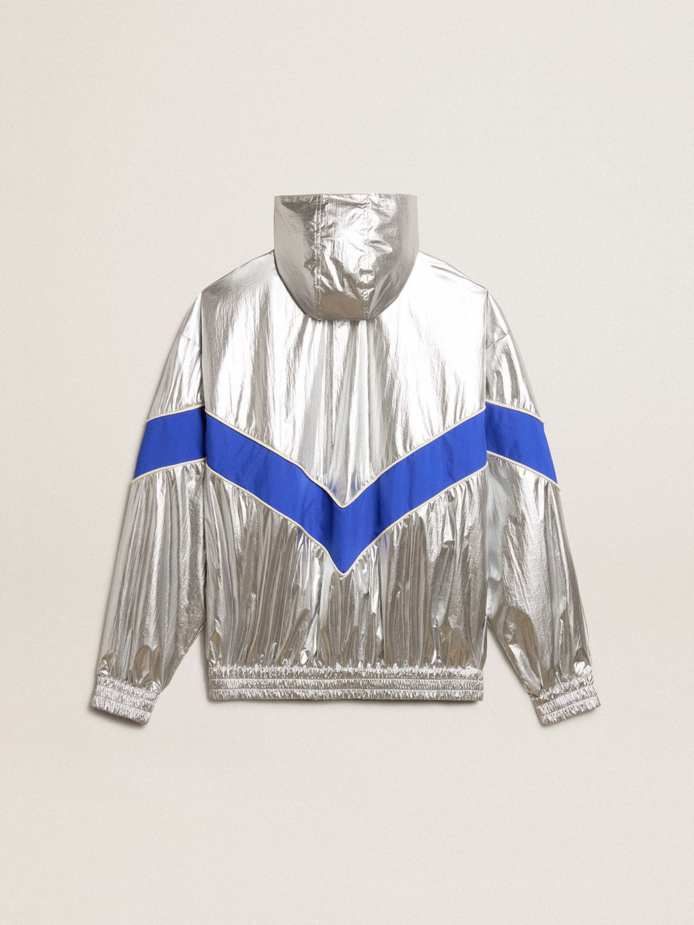 Women’s windcheater in silver technical fabric
