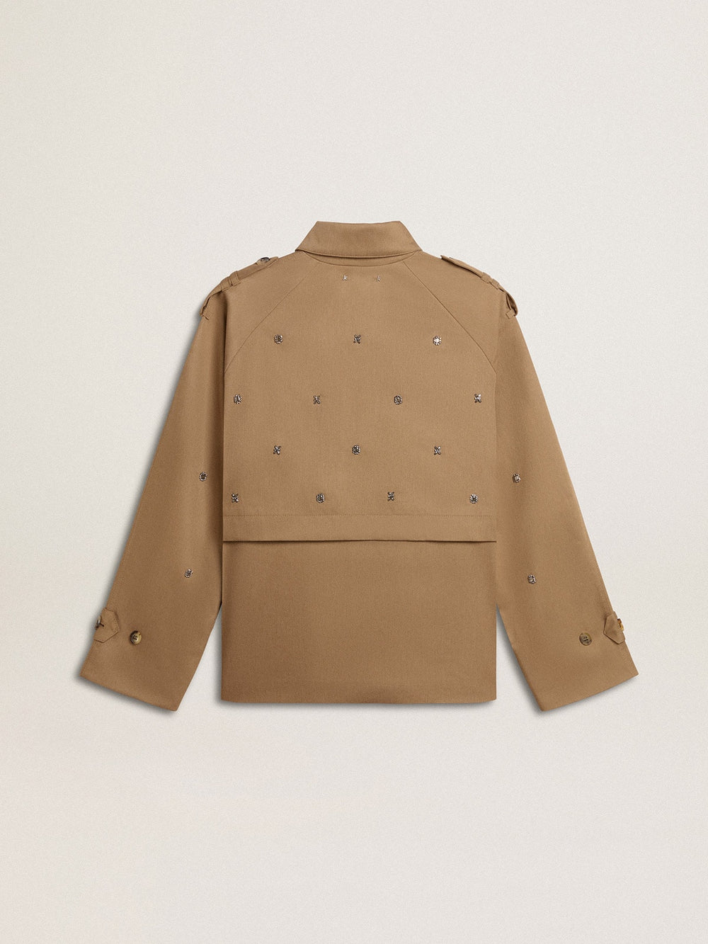 Women's oversized trench coat with crystals