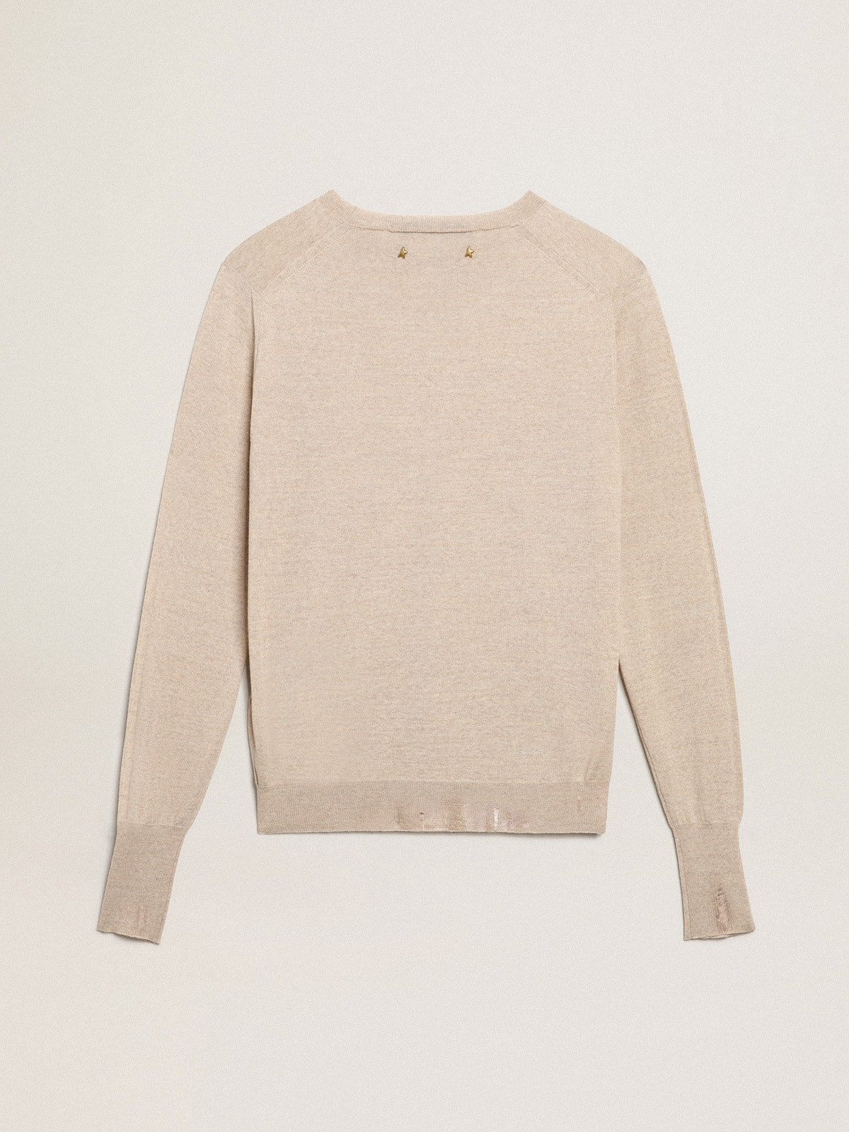 Women's sweater in light brown merino wool