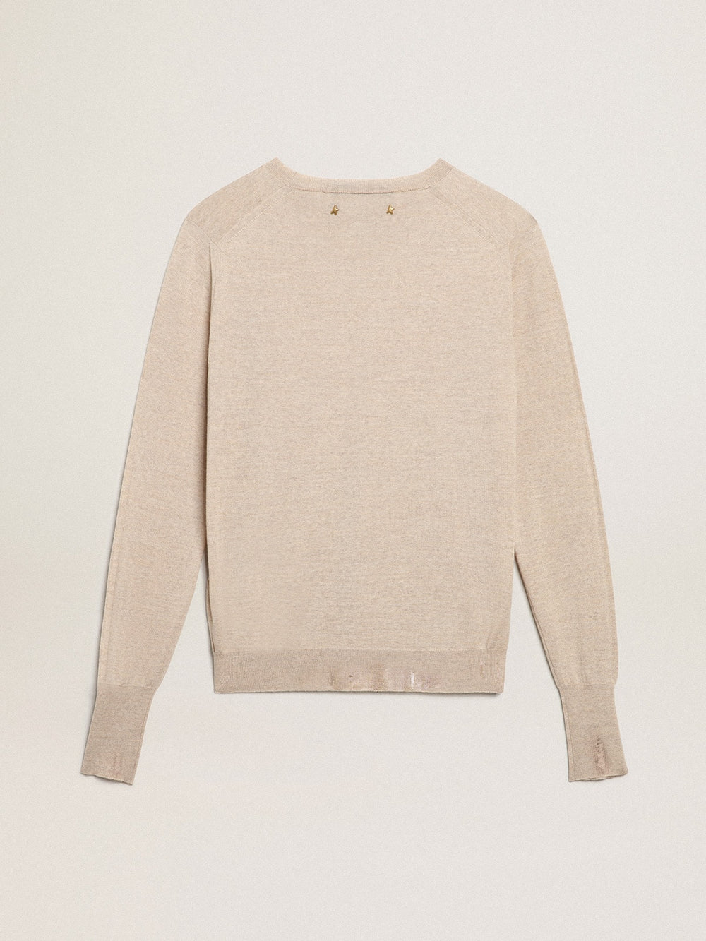 Women's sweater in light brown merino wool