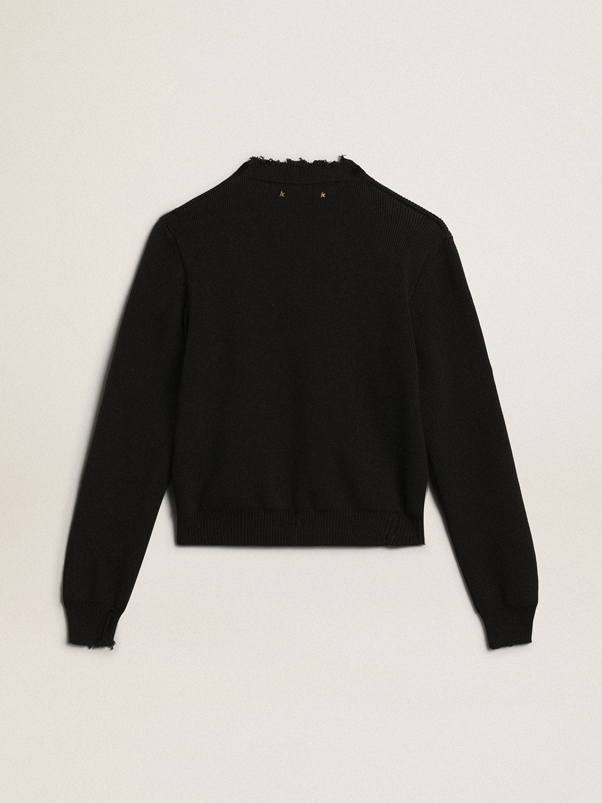 Women’s round-neck sweater in dark blue cotton