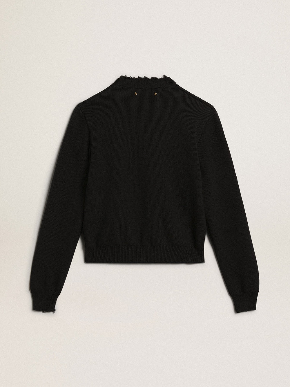 Women’s round-neck sweater in dark blue cotton