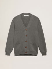 Women's grey cotton cardigan with buttons Golden Goose