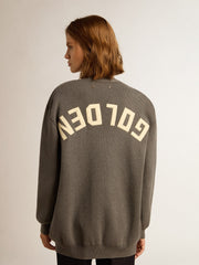 Women's grey cotton cardigan with buttons Golden Goose