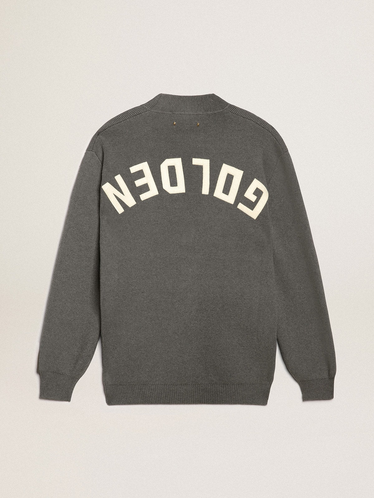 Women's grey cotton cardigan with buttons Golden Goose