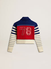 Women’s multicolor striped wool cropped sweatshirt