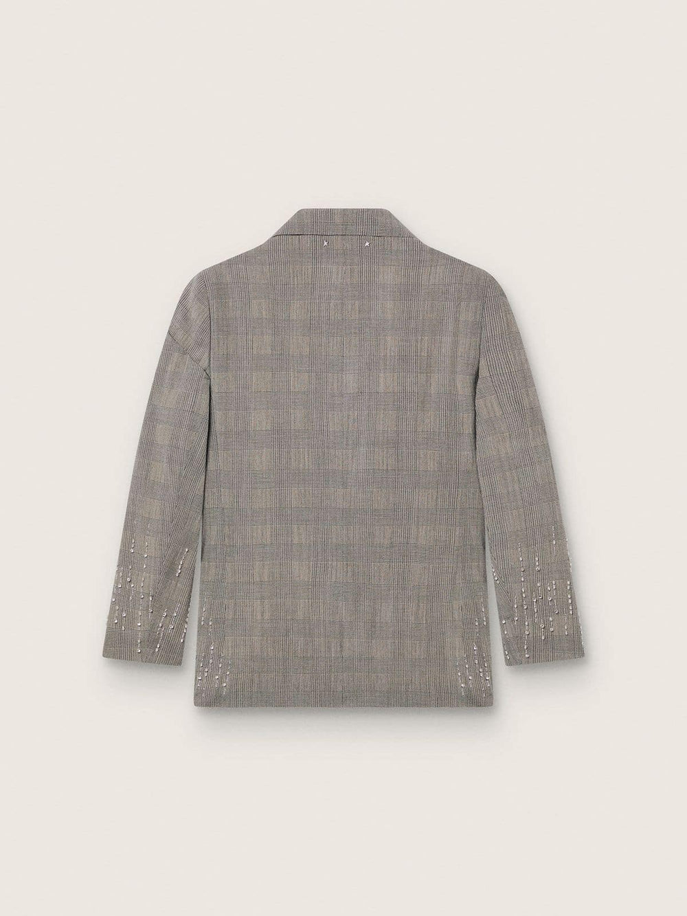 Women's jacket in gray Prince of Wales check with crystal embroidery